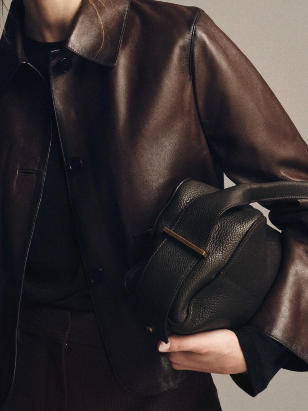 Zara Leather Shoulder Bag - Picture 3 of 10